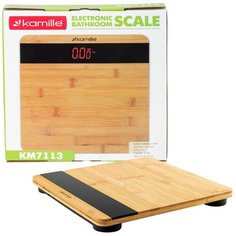 Весы напольные электронные Kamille KM-7113 (бамбуковые)