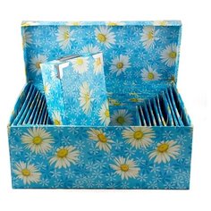 Набор подарочных коробок Русские подарки Ромашки 925-084, 12 штук синий