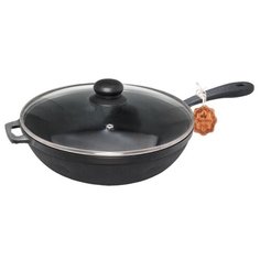 Сковорода Maysternya T203C3, 26 см, с крышкой, черный