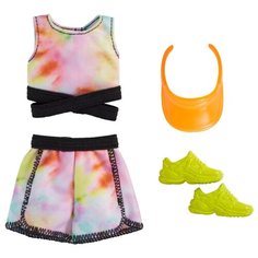 Barbie Комплект одежды с аксессуарами для куклы Барби Игра с модой GWC27/GRB99 оранжевый/желтый/розовый