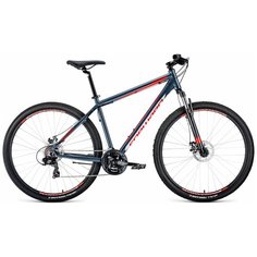 Горный (MTB) велосипед FORWARD Apache 29 2.0 Disc (2020) серый/красный 17" (требует финальной сборки)