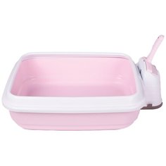 Туалет-лоток для кошек Imac Duo 48х40х15 см нежно-розовый