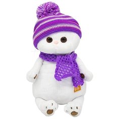Мягкая игрушка Basik&Co Кошка Ли-Ли в лиловом вязаном комплекте 24 см