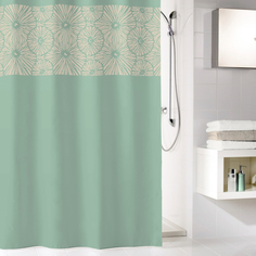 Штора для ванной Kleine Wolke Lotus зелёная 180х200 см