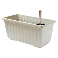 Кашпо для цветов Plastia siesta 60x20x19см слоновая кость с автополивом