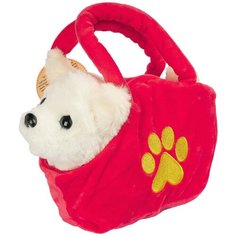 Мягкая игрушка Bondibon Собака в сумочке белая 18 см