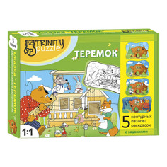 Контурный пазл Trinity Puzzle Сказка "Теремок" с раскраской