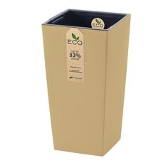 Кашпо Prosperplast urbi square eco 20х20х37,5 см кремовый