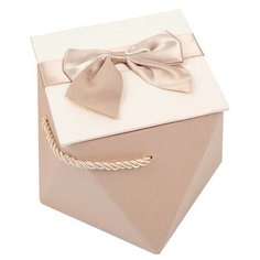 Корзина подарочная Yiwu Zhousima Crafts с бантом и ручками 15 х 11.5 х 15 см белый/бежевый