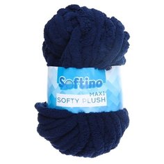 Пряжа Softino Softy plush maxi однотонный, 100 % полиэстер, 250 г, 22 м, сапфировый