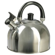 Доляна Чайник со свистком Черная ночь 113320 3 л, серебристый/черный