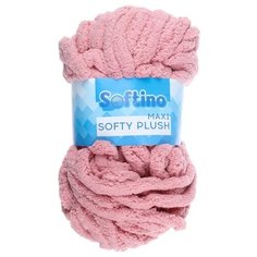 Пряжа Softino Softy plush maxi однотонный, 100 % полиэстер, 250 г, 22 м, пыльная роза