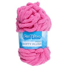 Пряжа Softino Softy plush maxi однотонный, 100 % полиэстер, 250 г, 22 м, розово-лиловый