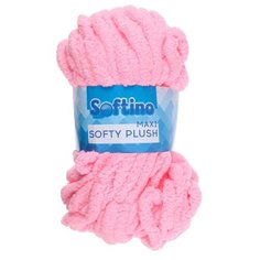 Пряжа Softino Softy plush maxi однотонный, 100 % полиэстер, 250 г, 22 м, розовая гвоздика