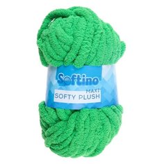 Пряжа Softino Softy plush maxi однотонный, 100 % полиэстер, 250 г, 22 м, травяной зеленый