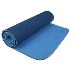 Коврик Sangh Yoga mat двухцветный, 183х61х0.8 см синий однотонный