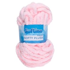 Пряжа Softino Softy plush maxi однотонный, 100 % полиэстер, 250 г, 22 м, розовое кружево