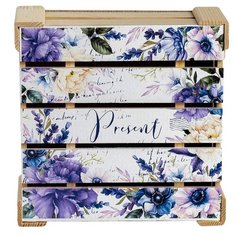 Коробка подарочная Дарите счастье Present 20 x 10 x 20 см белый/фиолетовый