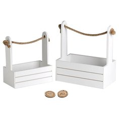 Ящик Дарите счастье набор 2 в 1 с шильдиком Хорошего настроения 25x15x30, 21x12x23 см белый