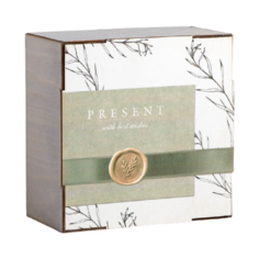 Коробка подарочная Дарите счастье Эко-стиль 20 х 10 х 20 см белый/зеленый