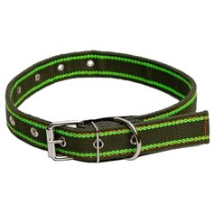Ошейник Пижон щенячий двухслойный (5217327), 67 см хаки/зеленый