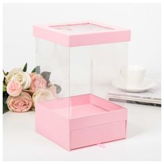 Коробка подарочная Yiwu Zhousima Crafts 18 х 18 х 28,5 см розовый
