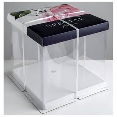 Коробка подарочная Дарите счастье Special for you 30 х 30 х 30 см черный/розовый