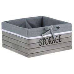 Доляна Корзина для хранения Storage, 19 х 19 х 10 см серый