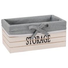 Доляна Короб для хранения Storage 28 х 19.5 х 11 см белый/серый