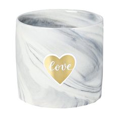 Горшок Дарите счастье Радость 8 х 7,5 см черный/белый