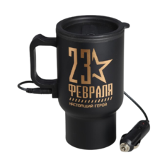 Термокружка Командор 23 февраля, 0.45 л черный
