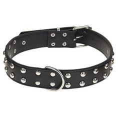Ошейник Пижон клепаный в 2 ряда (1290898-1290901), 65.5 см черный