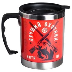 Термокружка Komandor Лучший охотник 4472869, 0.4 л красный