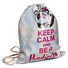 Yiwu Zhousima Crafts Мешок для обуви Keep calm and be a Pandicorn (4610177) серебристый