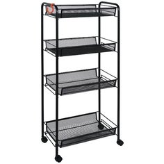 Этажерка ЗМИ Ладья 24К, 4 полки, материал: металл, ШxГxВ: 44х25х100 см, черный