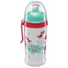 Поильник-непроливайка Happy Baby 14014, 360 мл белый/красный/зеленый