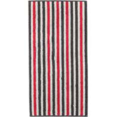 Полотенце CAWO Stripes белое с красным и коричневым 50х100 см