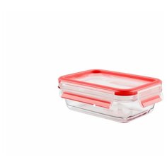 EMSA Контейнер CLIP & CLOSE GLASS 513918, 12x17 см, красный/прозрачный