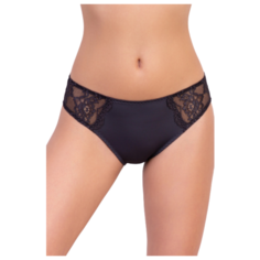 Lauma Трусы слипы средней посадки с кружевными вставками, размер 38, антрацит