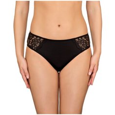 Lauma Трусы слипы средней посадки с кружевными вставками, размер 38, черный