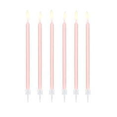 Свеча праздничная Party Deco светло/розовый 14см 12шт в ассортименте