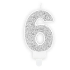 Свеча праздничная Party Deco 6 серебро 7см