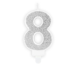 Свеча праздничная Party Deco 8 серебро 7см