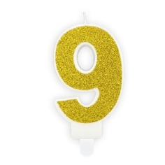 Свеча праздничная Party Deco 9 золотая 7см