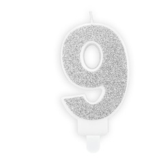 Свеча праздничная Party Deco 9 серебро 7см