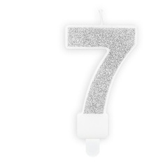 Свеча праздничная Party Deco 7 серебро 7см