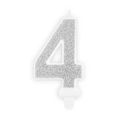 Свеча праздничная Party Deco 4 серебро 7см