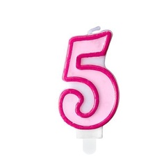 Свеча праздничная Party Deco 5 розовая 7см