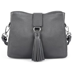 Сумка кросс-боди Afina, натуральная кожа, графит