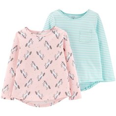 Туника Carters, комплект из 2 шт., размер 24M, розовый/голубой Carters